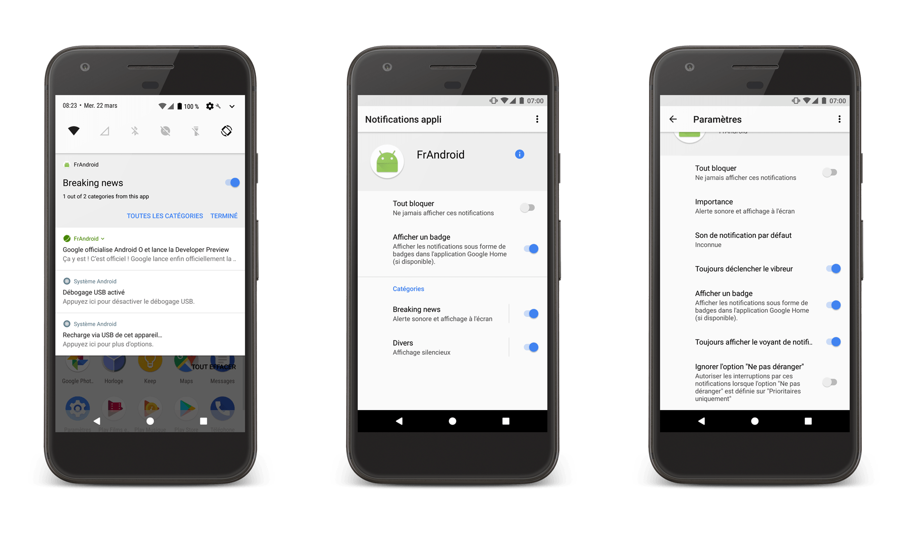 Quelles nouveautés pour les notifications sur Android O