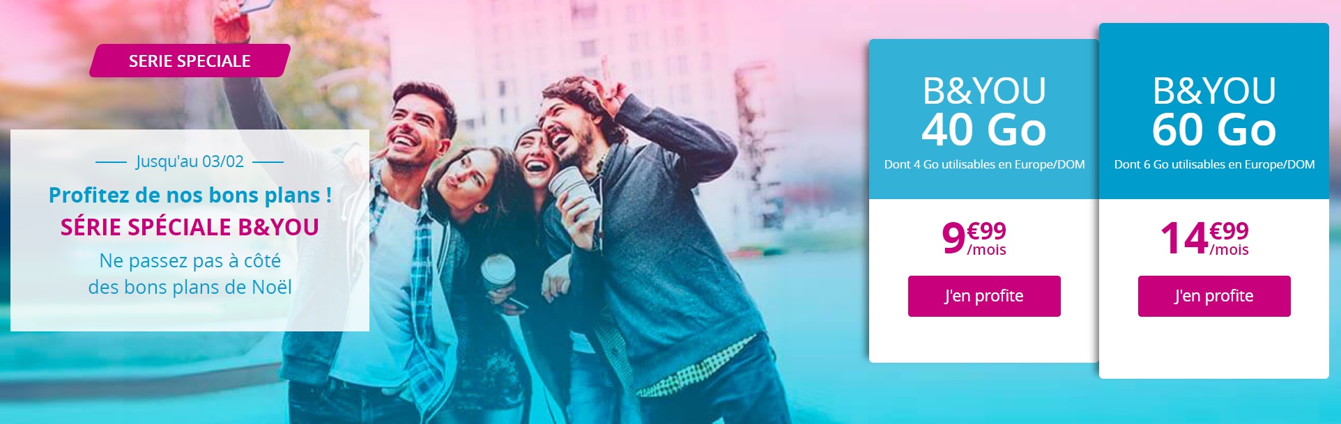 🔥 Bon plan forfaits mobile B&You 40 Go à 9,99 euros et 60 Go à 14,99 euros