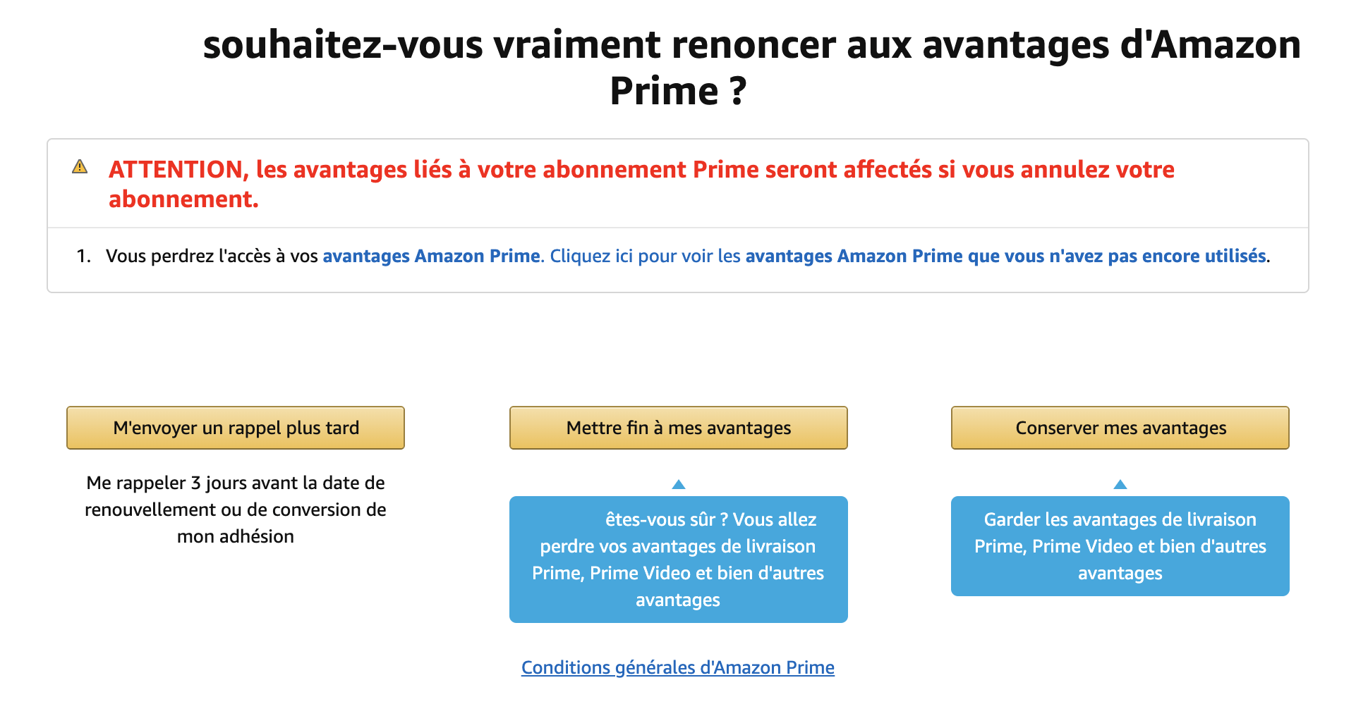Comment annuler un abonnement Amazon Prime