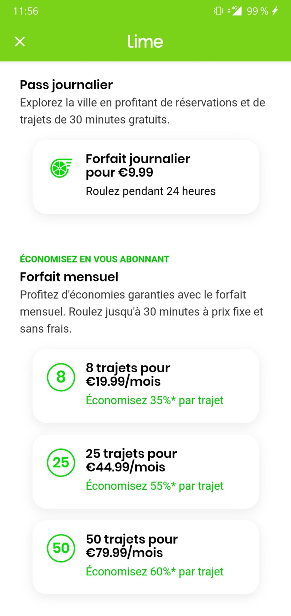 Pain Points Liés À "Forfait Mensuel Tgv" LimePass deux forfaits (mensuel et journalier) s’ajoutent à son offre