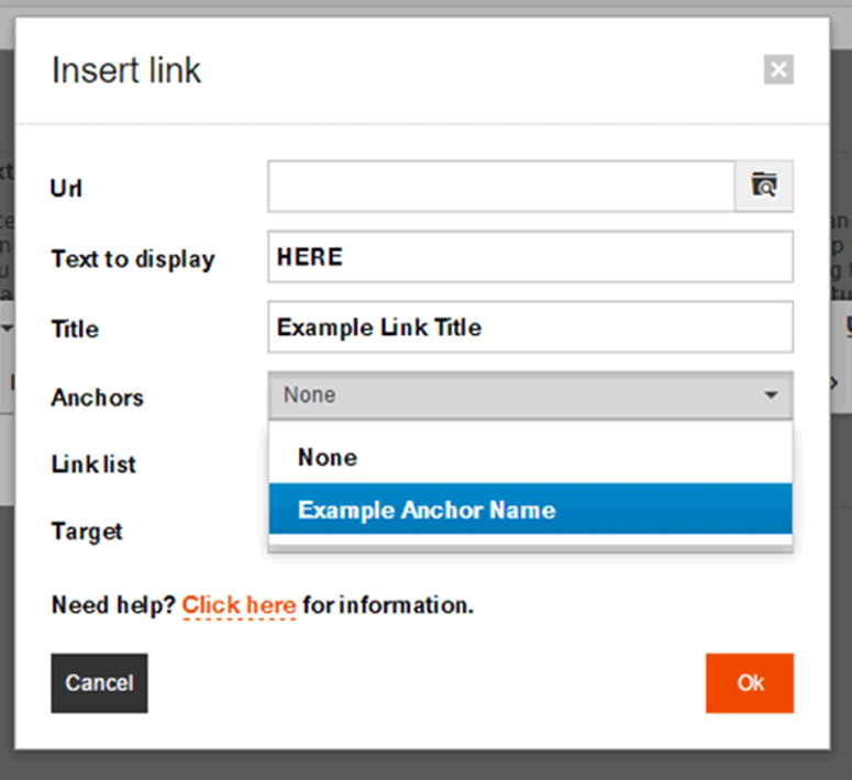 Add HTML Anchors on your web pages with the InstantPro site Builder