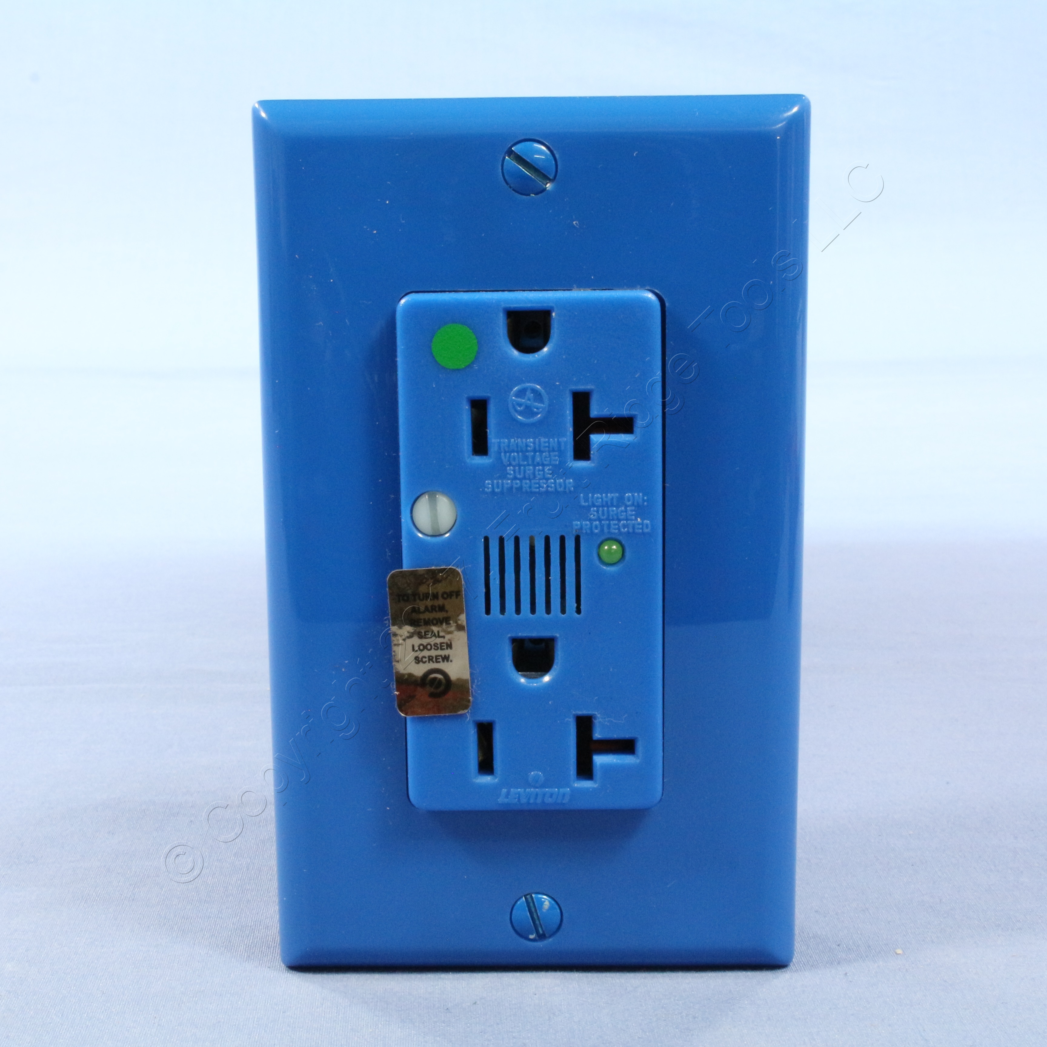 Leviton BLUE Hospital LED Surge Receptacle Outlet w/ ALARM NEMA 520R