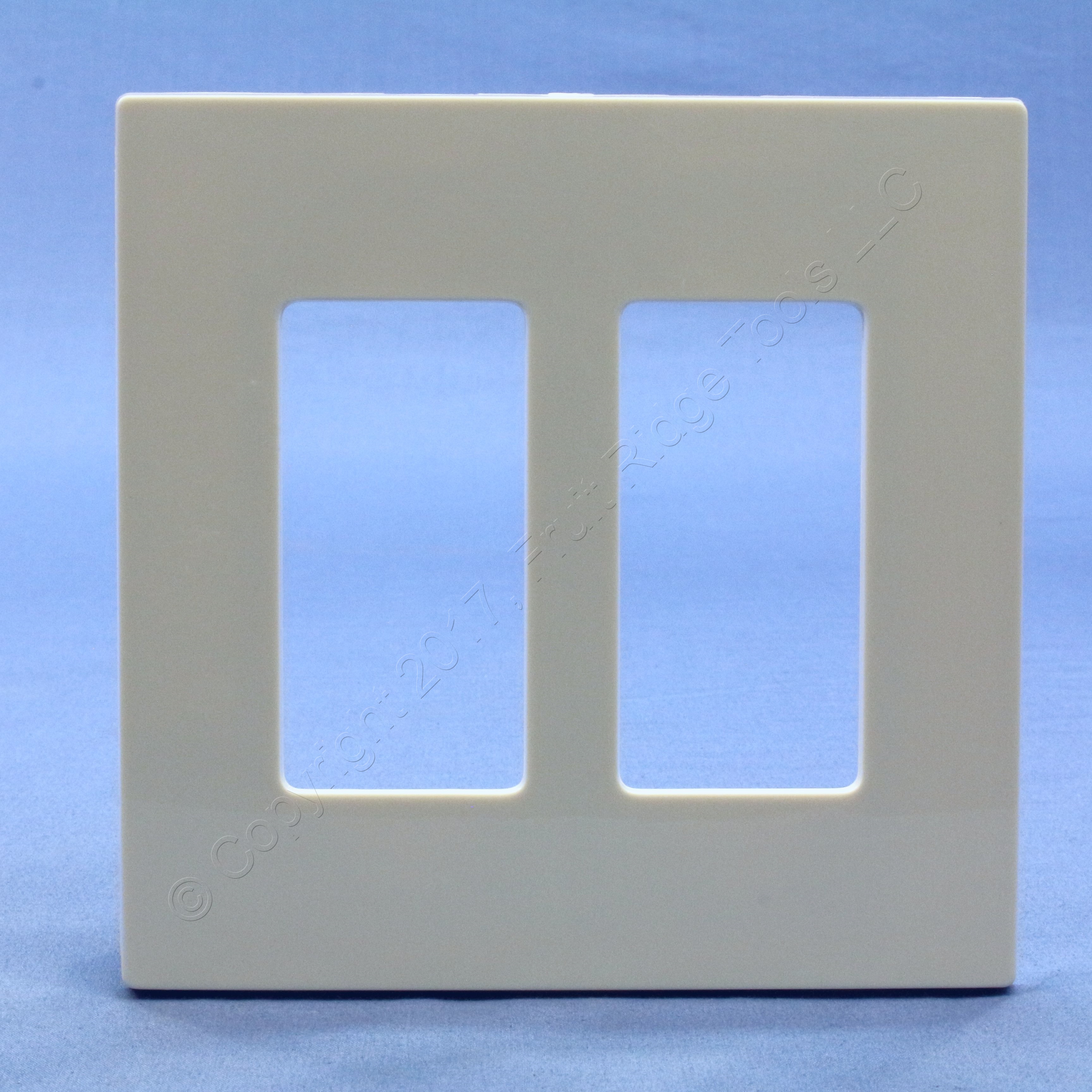New Leviton Light Almond 2Gang Midway Decora SCREWLESS Wallplate Cover