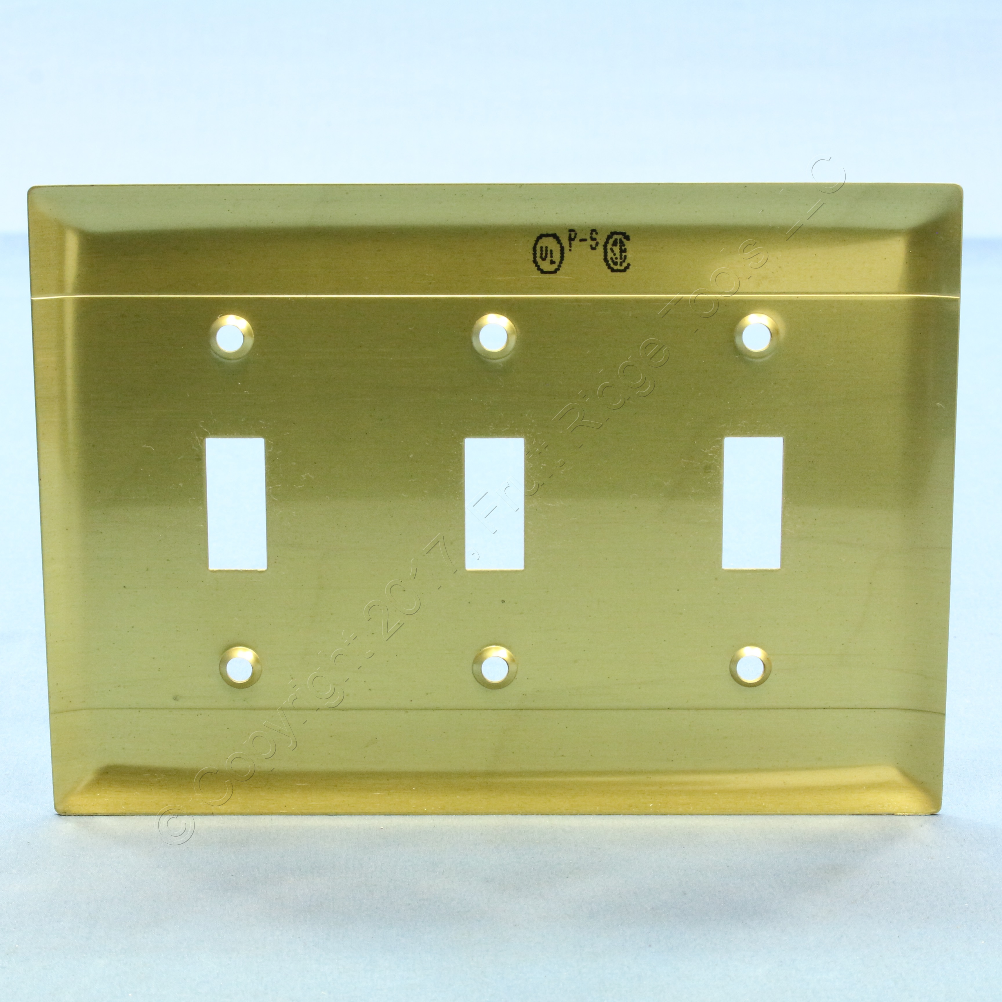 New P&S Polished BRASS 3Gang Toggle Switch Cover Wallplate Switchplate