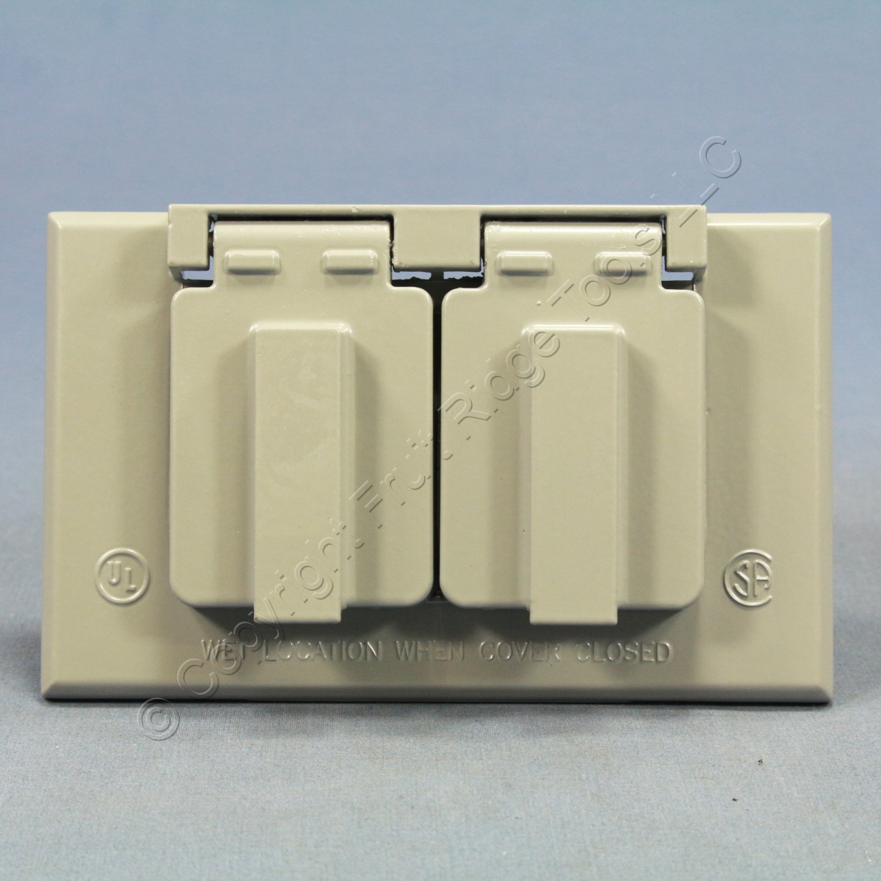 P&S Gray 1Gang WeatherResistant DUAL Horizontal Duplex Receptacle