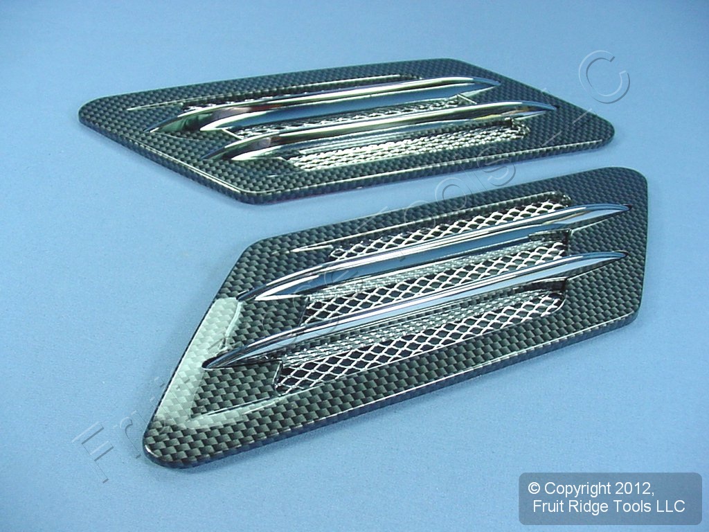 2 Carbon Fiber Finish HOT ROD CAR Truck Decor Accent Side Body Dual BAR