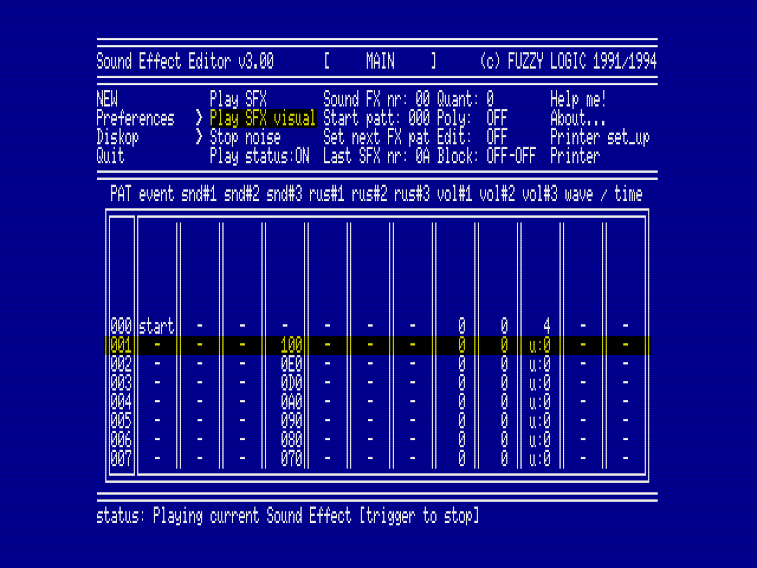 PSG Sound Effects Editor (1991, MSX2, Fuzzy Logic) Releases