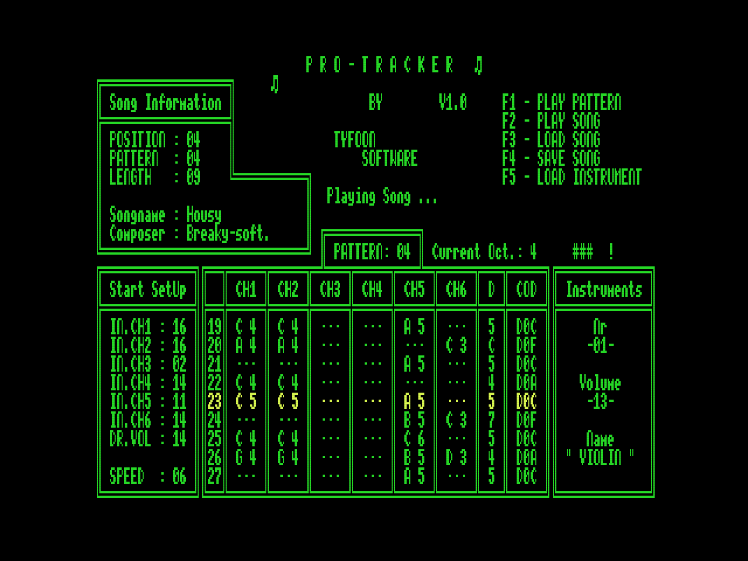 Pro-Tracker (1991, MSX2, Tyfoon Software) | Releases | Generation MSX