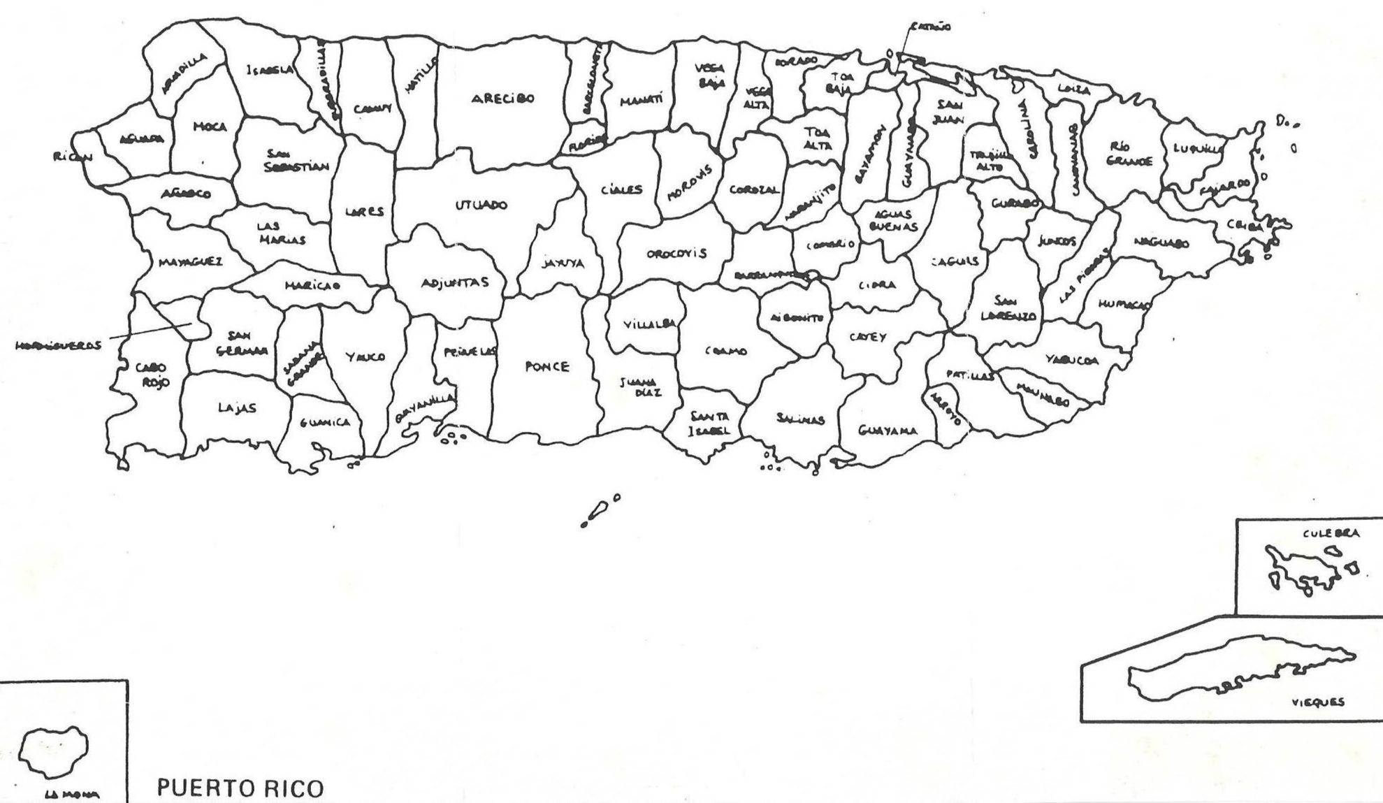 Mapa De PR Con Sus Municipios