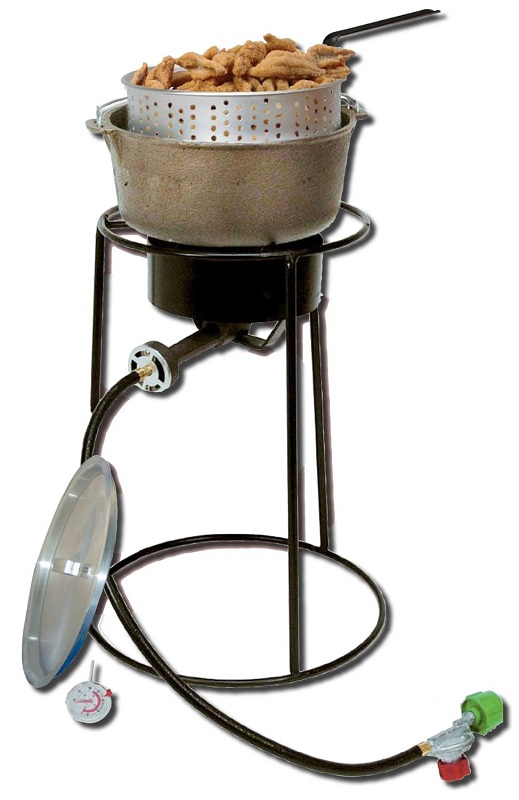 King Kooker 22PKPTC 20" Cast Iron Propane Outdoor Cooker Package w/ Fry