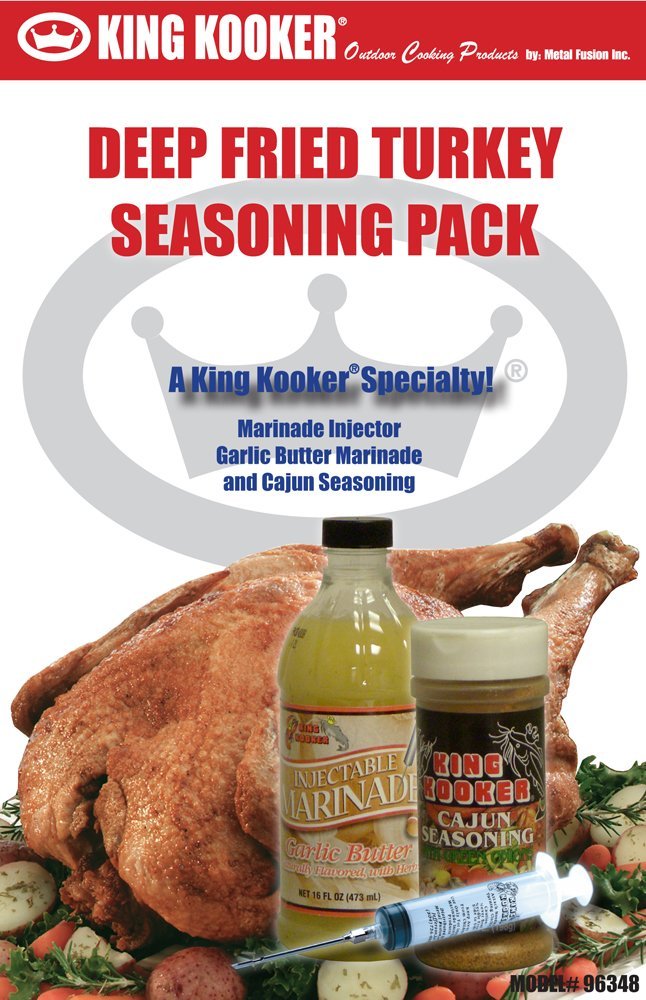 NEW King Kooker 96348 Deep Fried Turkey Seasoning Pack w/ Marinade Injector