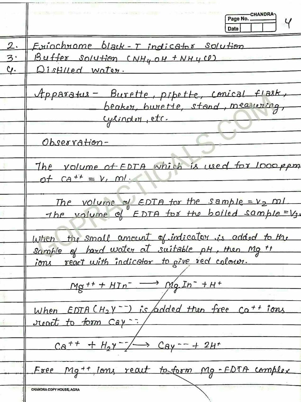 To Determine total hardness of Water sample in terms of Caco3 by EDTA
