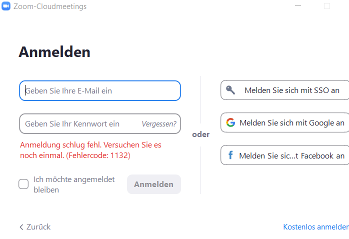 Zoom Error Code 1132? Technik, Windows 10)