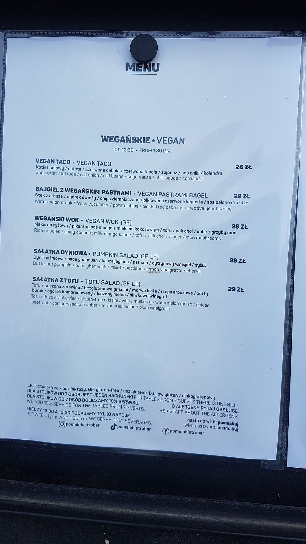 Pomelo Bistro Bar Gdansk Review "Good vegan breakfast options but limited options for main