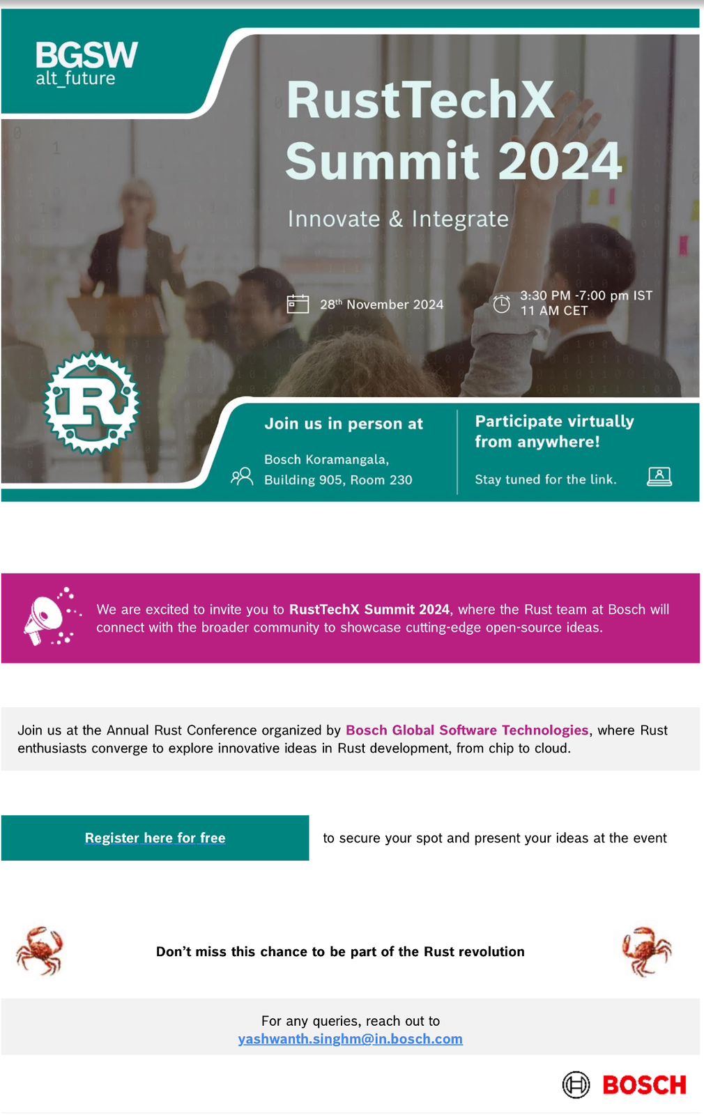 RustTechX Summit 2024 BOSCH