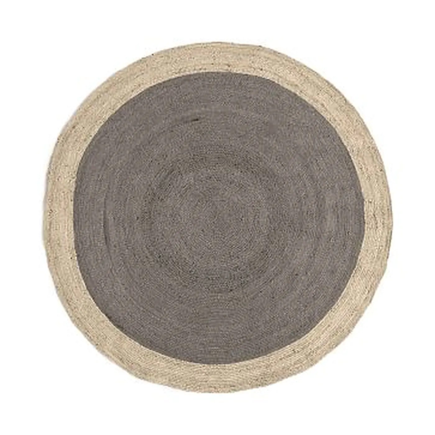 SPO Bordered Round Jute Rug, 6' Round, Platinum West Elm