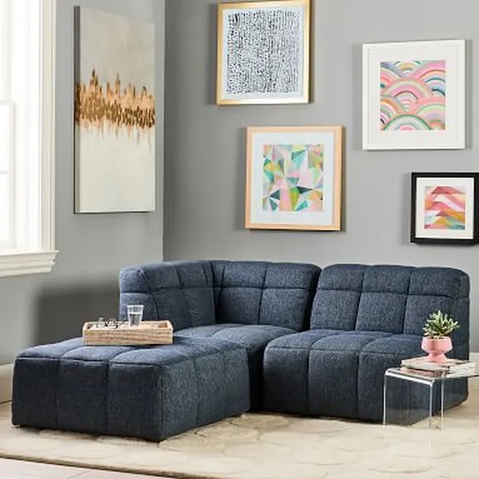 Baldwin Sectional Set, Vegan Leather Caramel, UPS Pottery Barn Teen