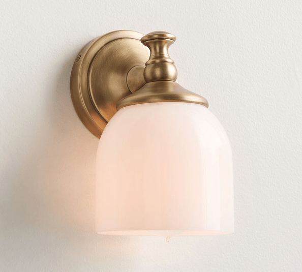 Tumbled Brass Mercer Traditional Single Sconce Pottery Barn Havenly