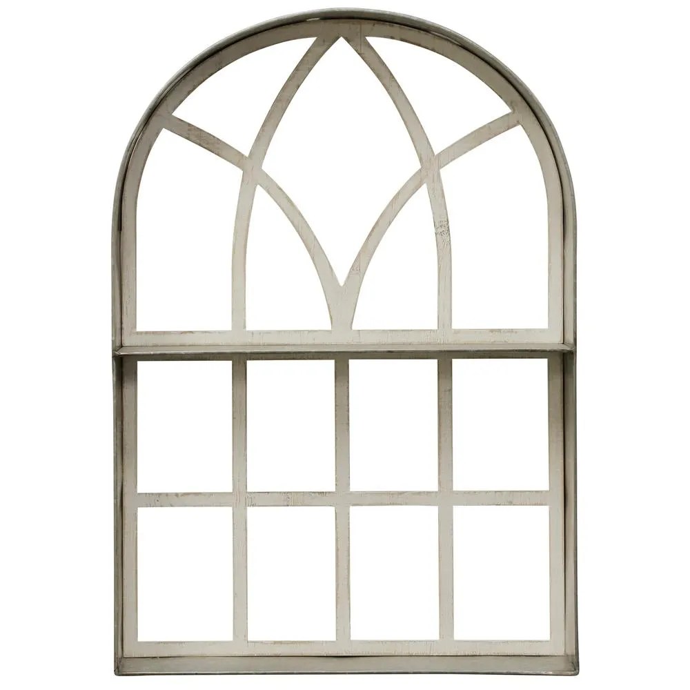 StyleCraft Arched Frame Whitewashed Wooden Wall Art Home Depot Havenly
