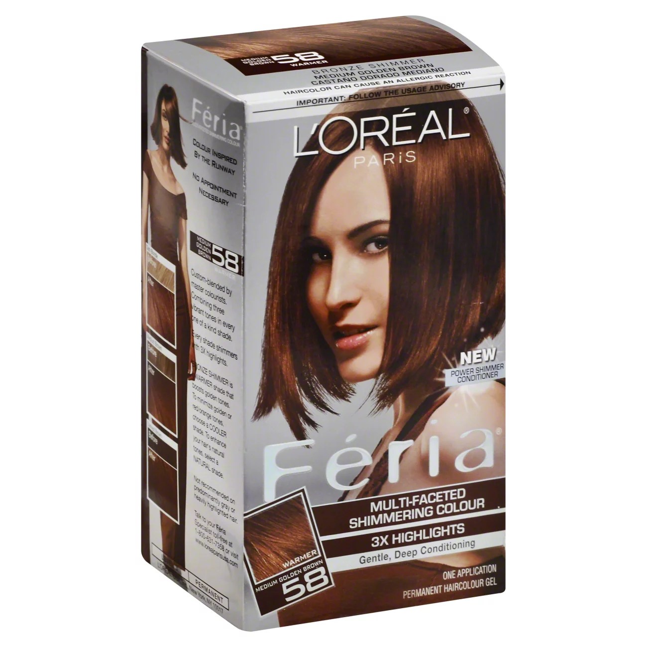 L'Oreal Paris Feria 58 Warmer Medium Golden Brown Permanent Hair Colour