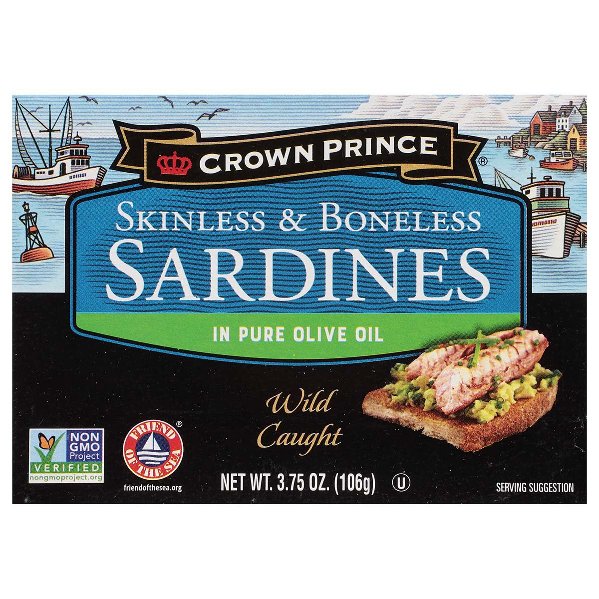 Crown Prince Skinless and Boneless Sardines in Olive Oil Shop Seafood