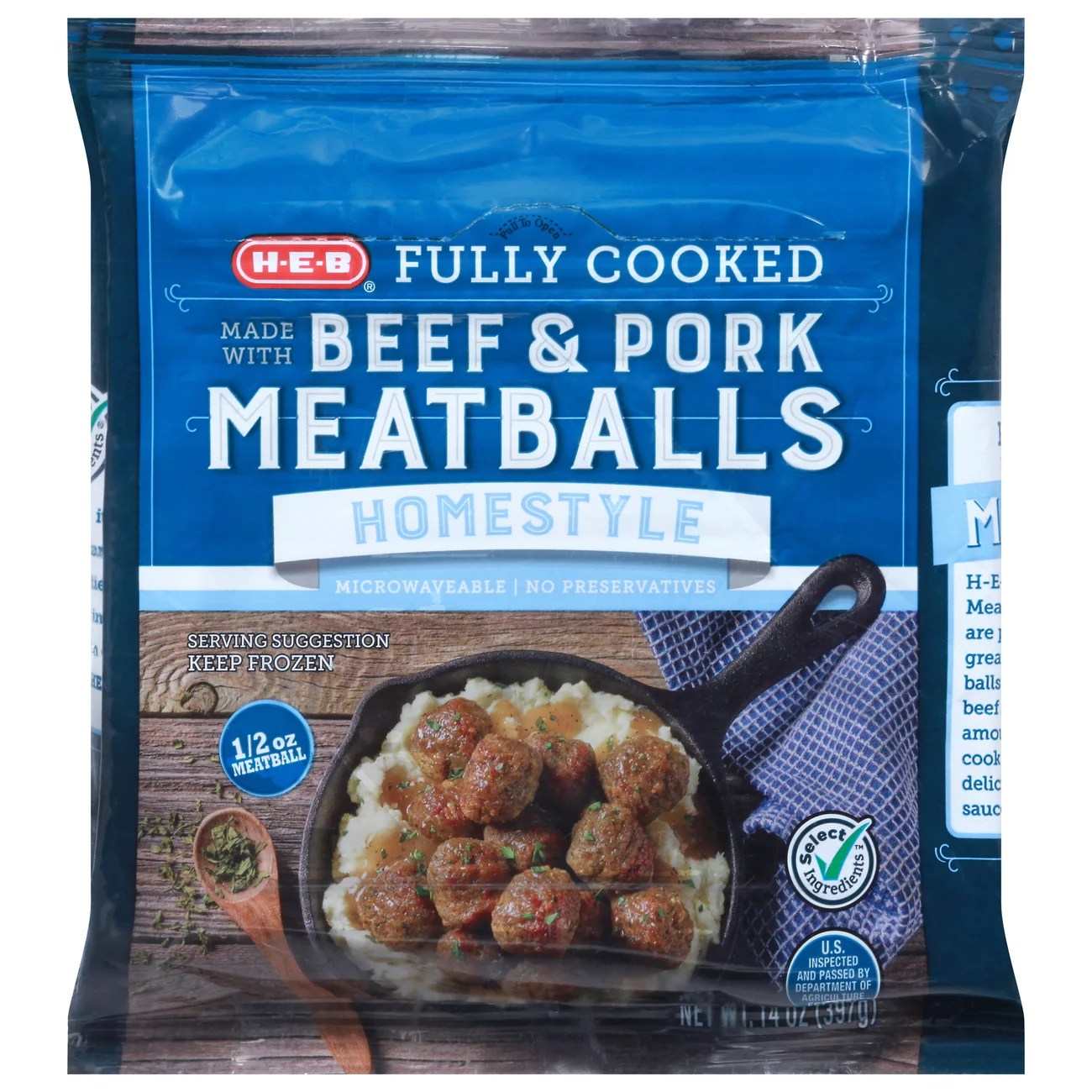 HEB Select Ingredients Fully Cooked Homestyle Meatballs Shop