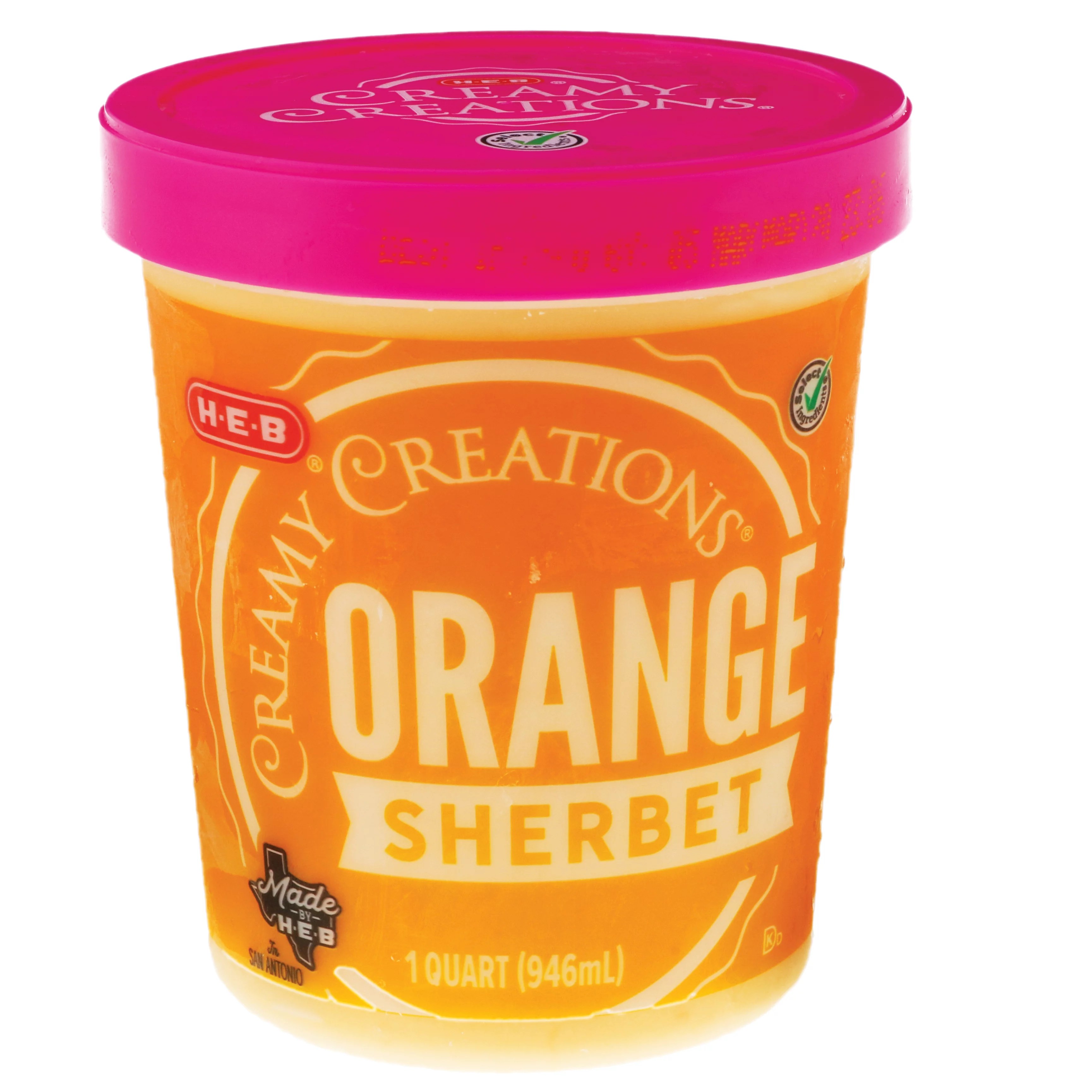 HEB Select Ingredients Creamy Creations Orange Sherbet Shop Ice