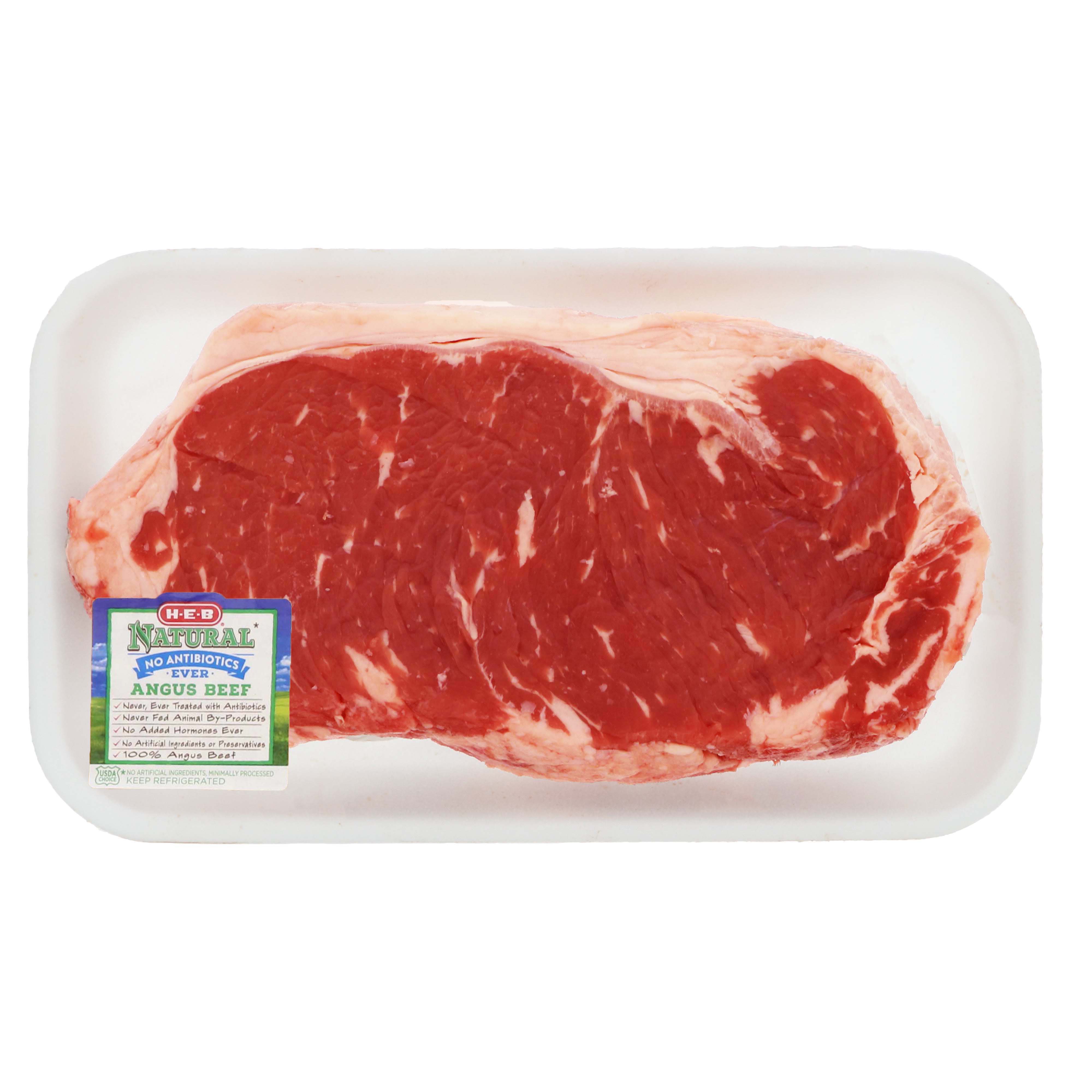 HEB Natural Beef New York Strip Steak Boneless Thick, USDA Choice Shop Beef at HEB