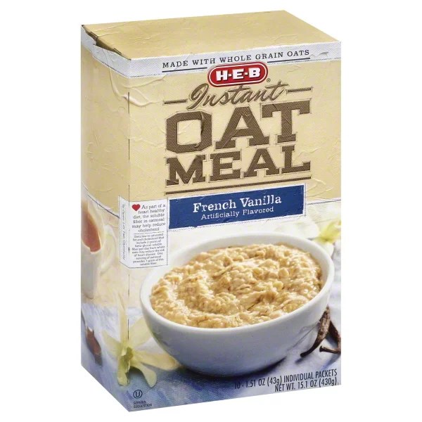 HEB Instant French Vanilla Oatmeal Shop Oatmeal & Hot Cereal at HEB