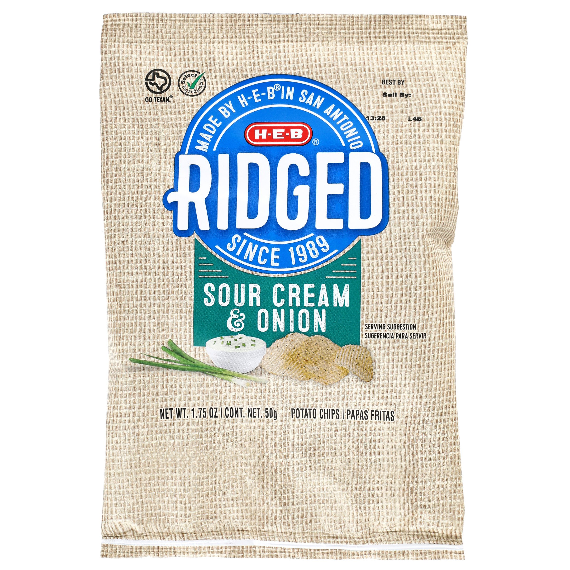 HEB Ridged Sour Cream & Onion Potato Chips Shop Chips at HEB