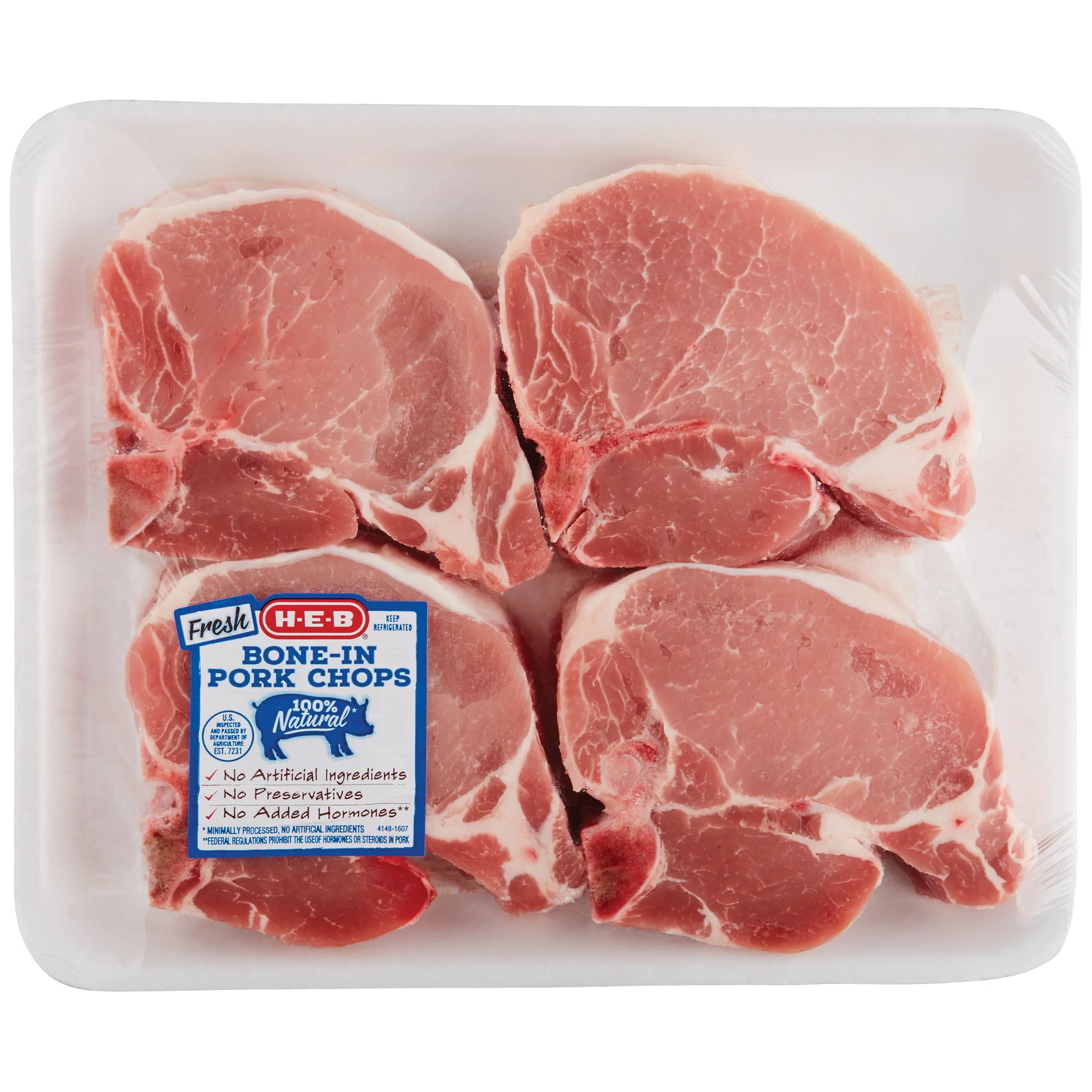 HEB BoneIn Center Loin Rib Pork Chops, Thick Cut Value Pack Shop
