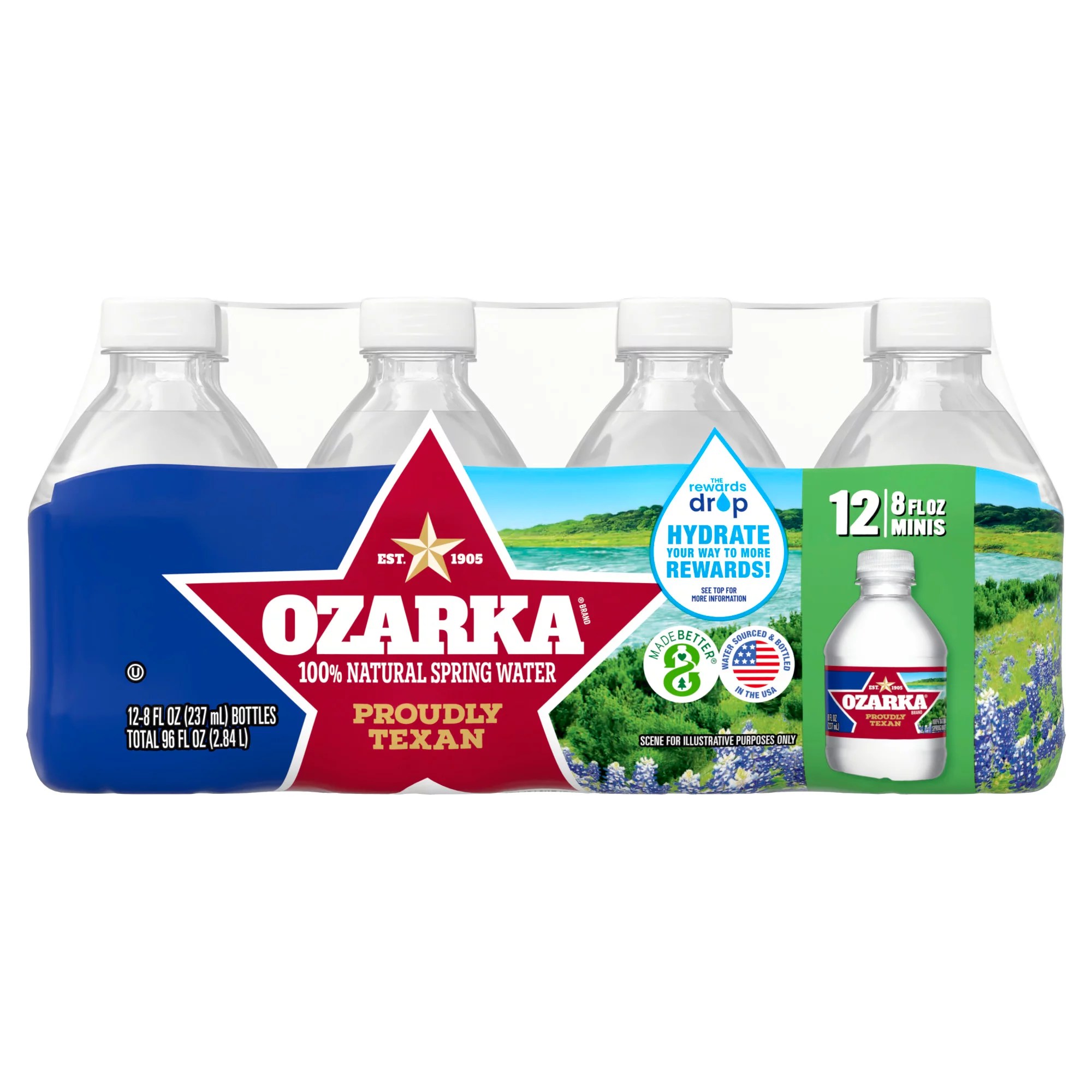 Ozarka 100 Natural Spring Water 8 oz Bottles Shop Water at HEB