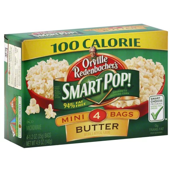 Orville Redenbacher's Smart Pop! 94 Fat Free Mini Bags Butter Gourmet