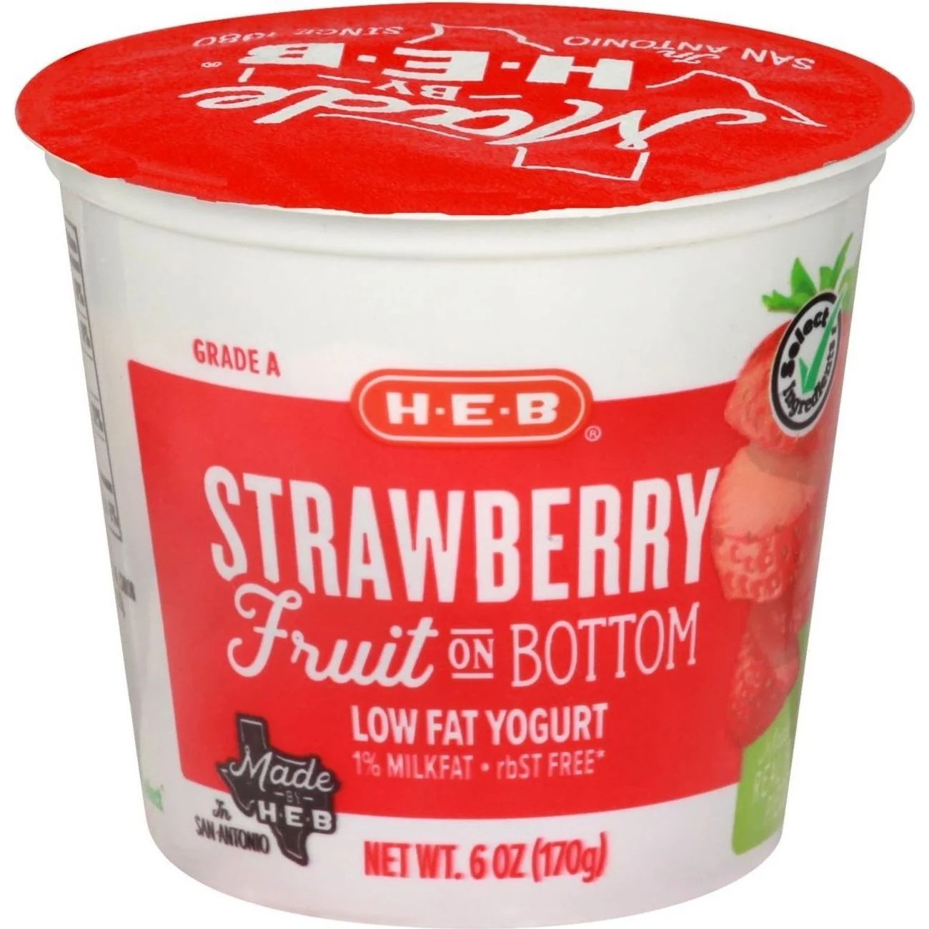 HEB Fruit on the Bottom LowFat Yogurt Strawberry Shop Yogurt at