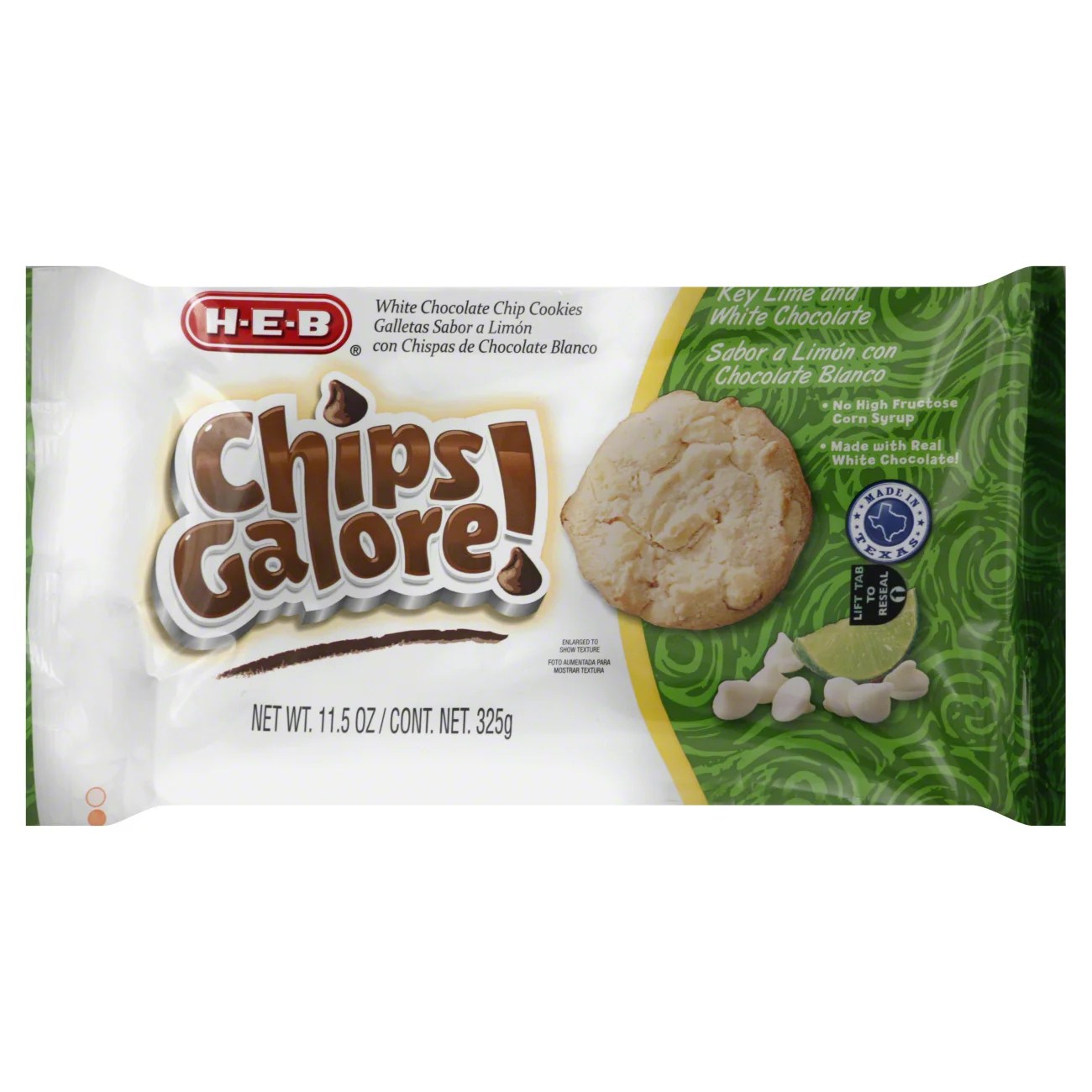 HEB Chips Galore! Key Lime and White Chocolate Cookies Shop Snacks