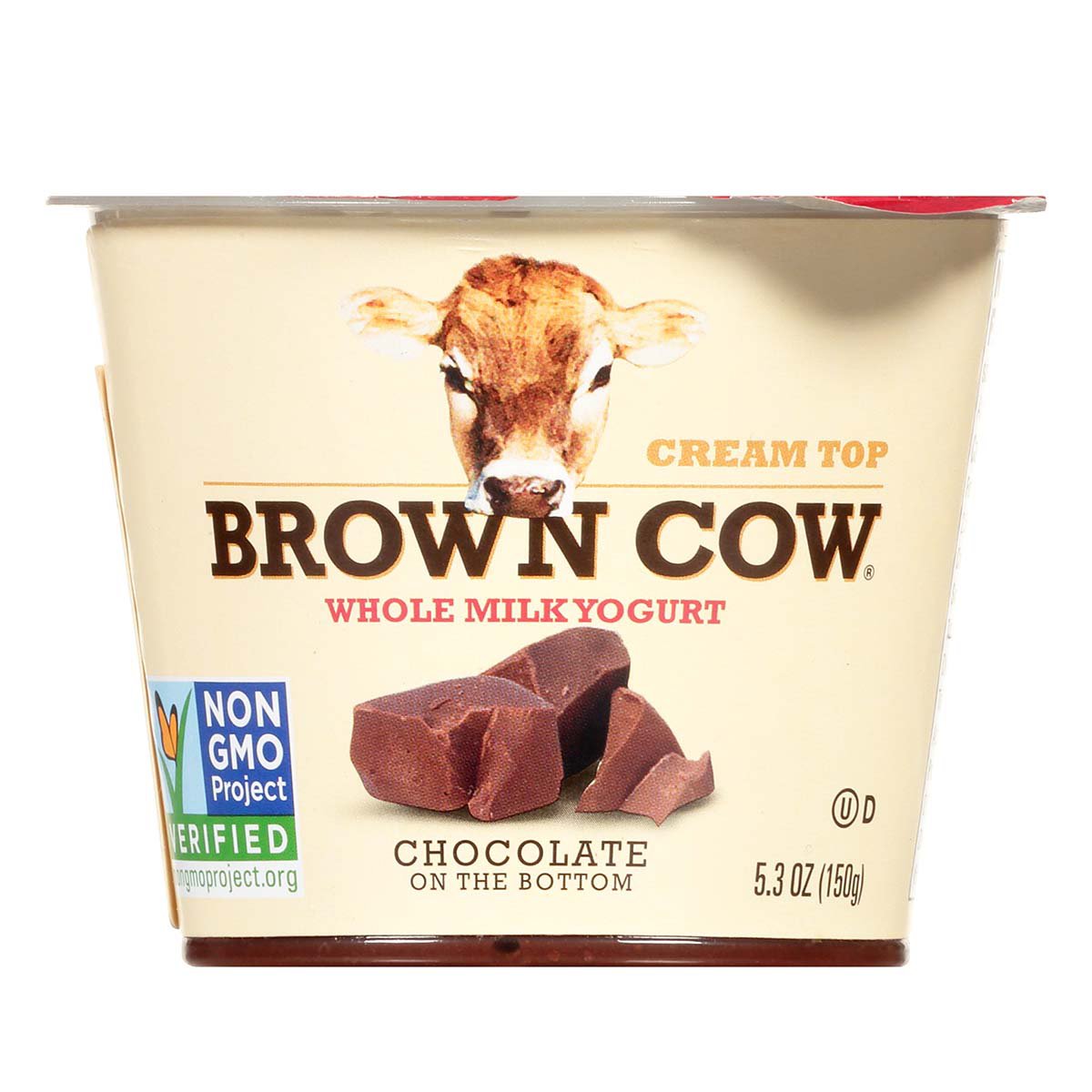 Brown Cow Cream Top Chocolate on the Bottom Whole Milk Yogurt Shop