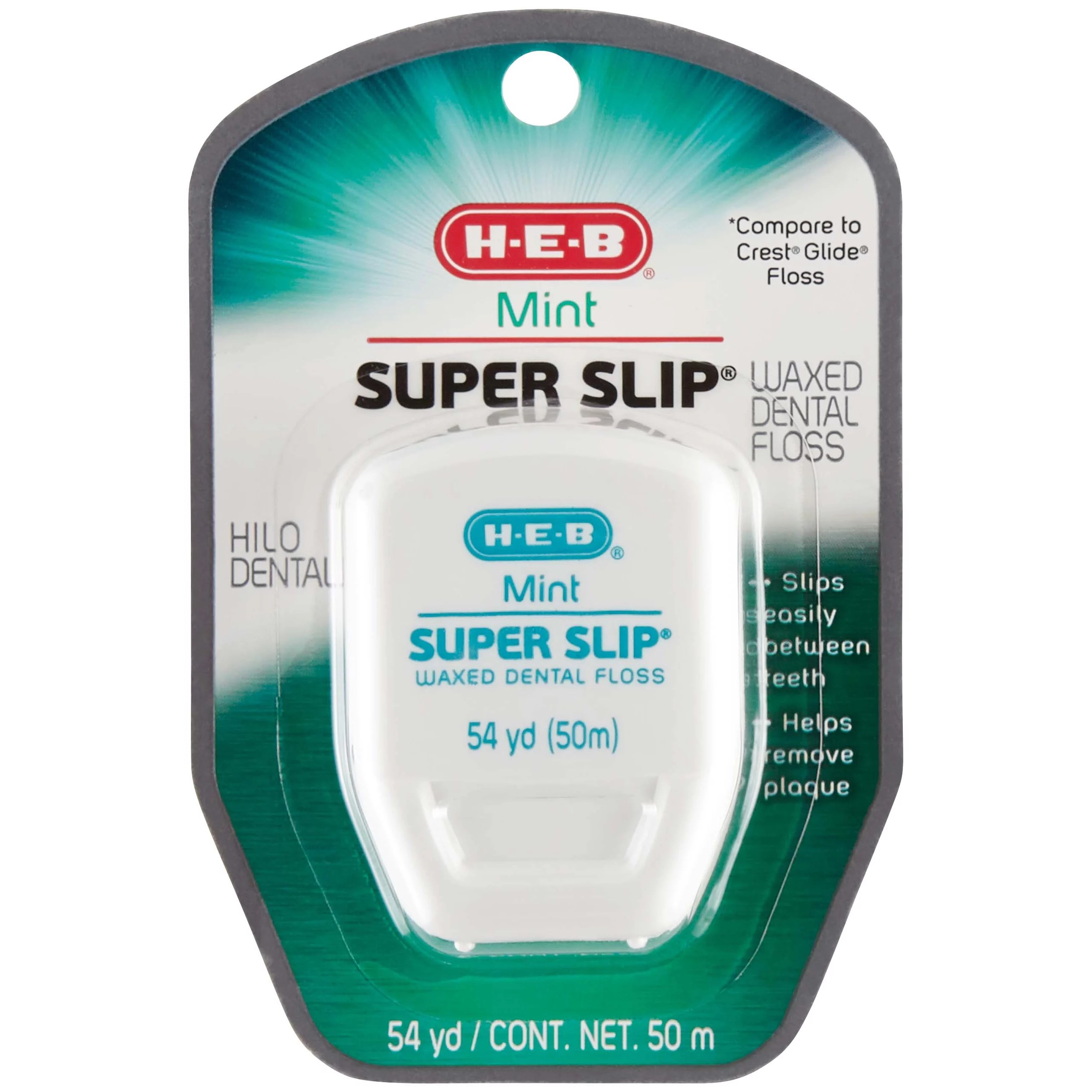 HEB Mint Super Slip Waxed Dental Floss Shop Oral Hygiene at HEB