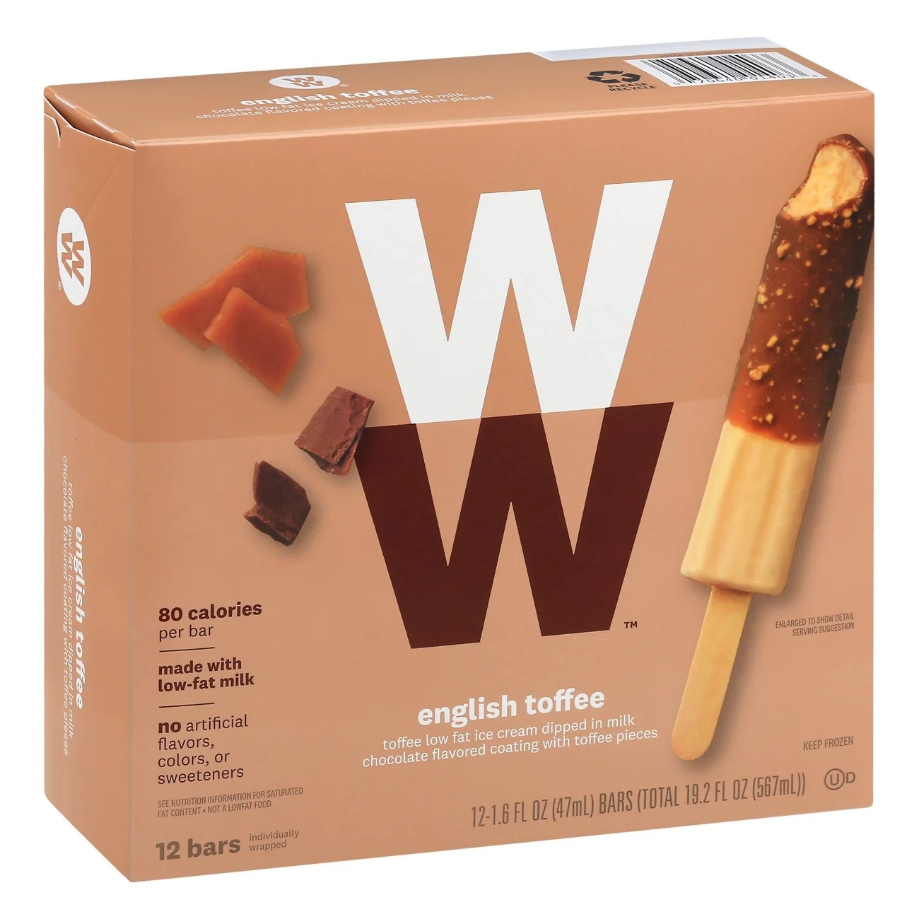 Weight Watchers English Toffee Ice Cream Bars Shop Bars & Pops at HEB