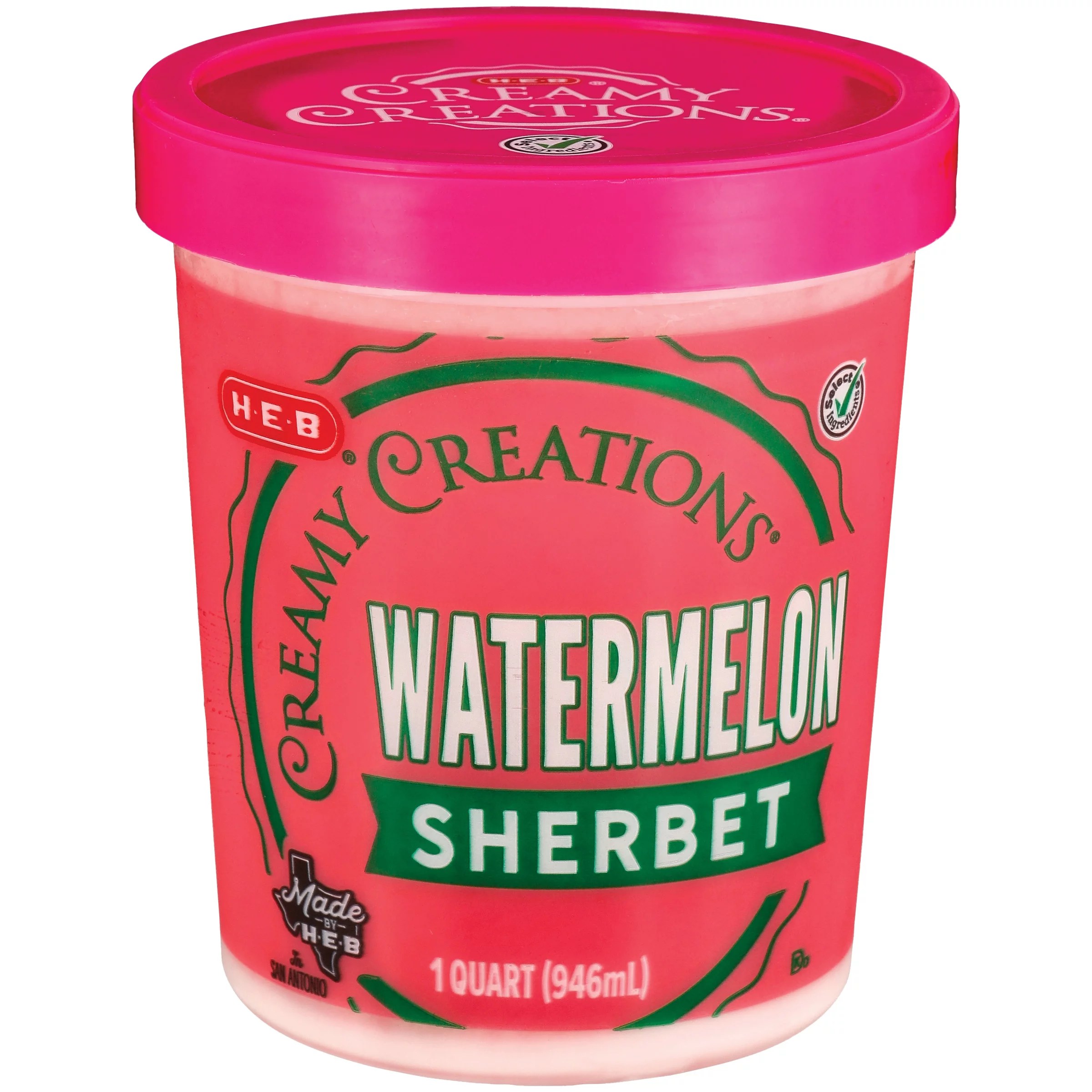 HEB Creamy Creations Watermelon Sherbet Ice Cream Shop Ice Cream & Treats at HEB