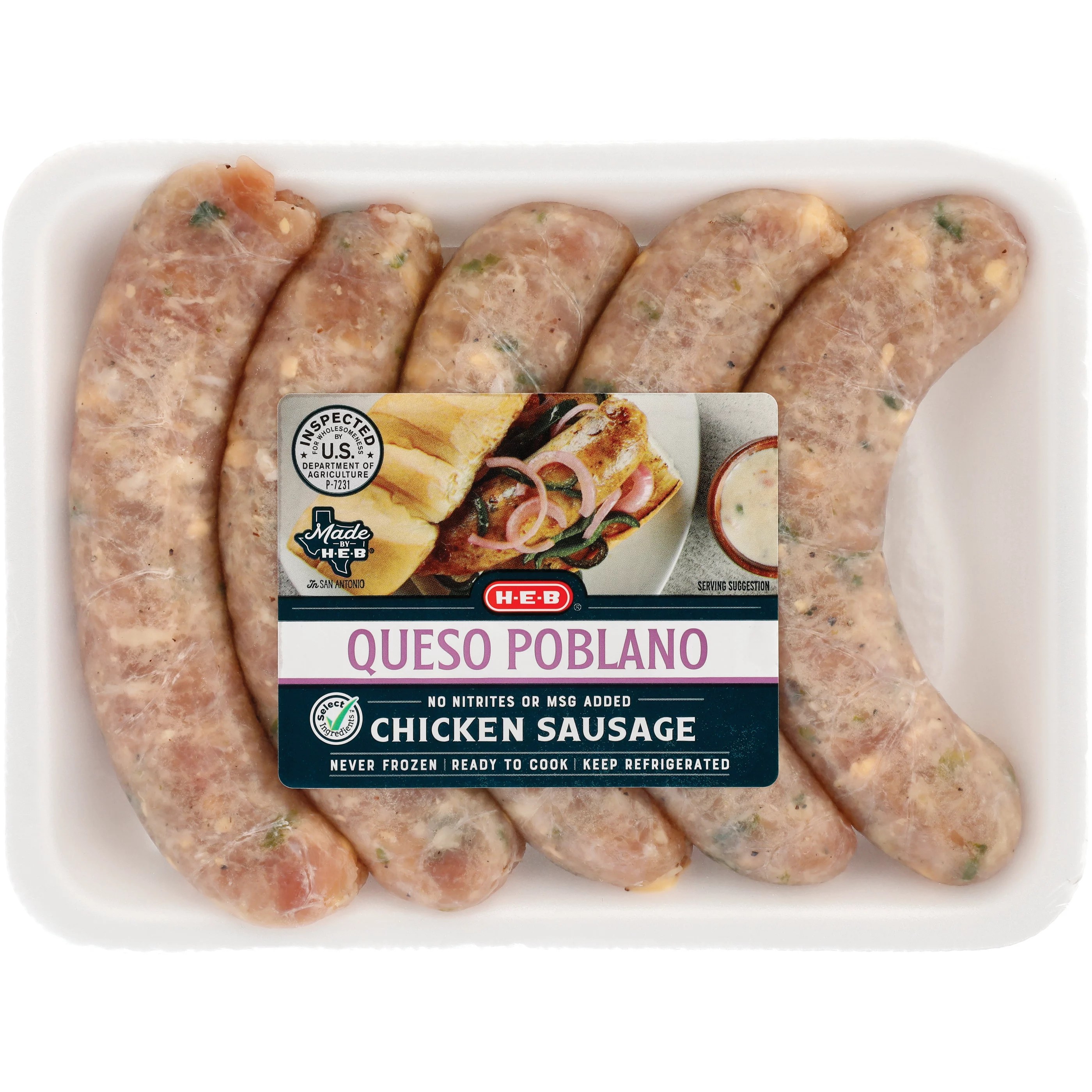 HEB Chicken Sausage with Queso Poblano Shop Sausage at HEB