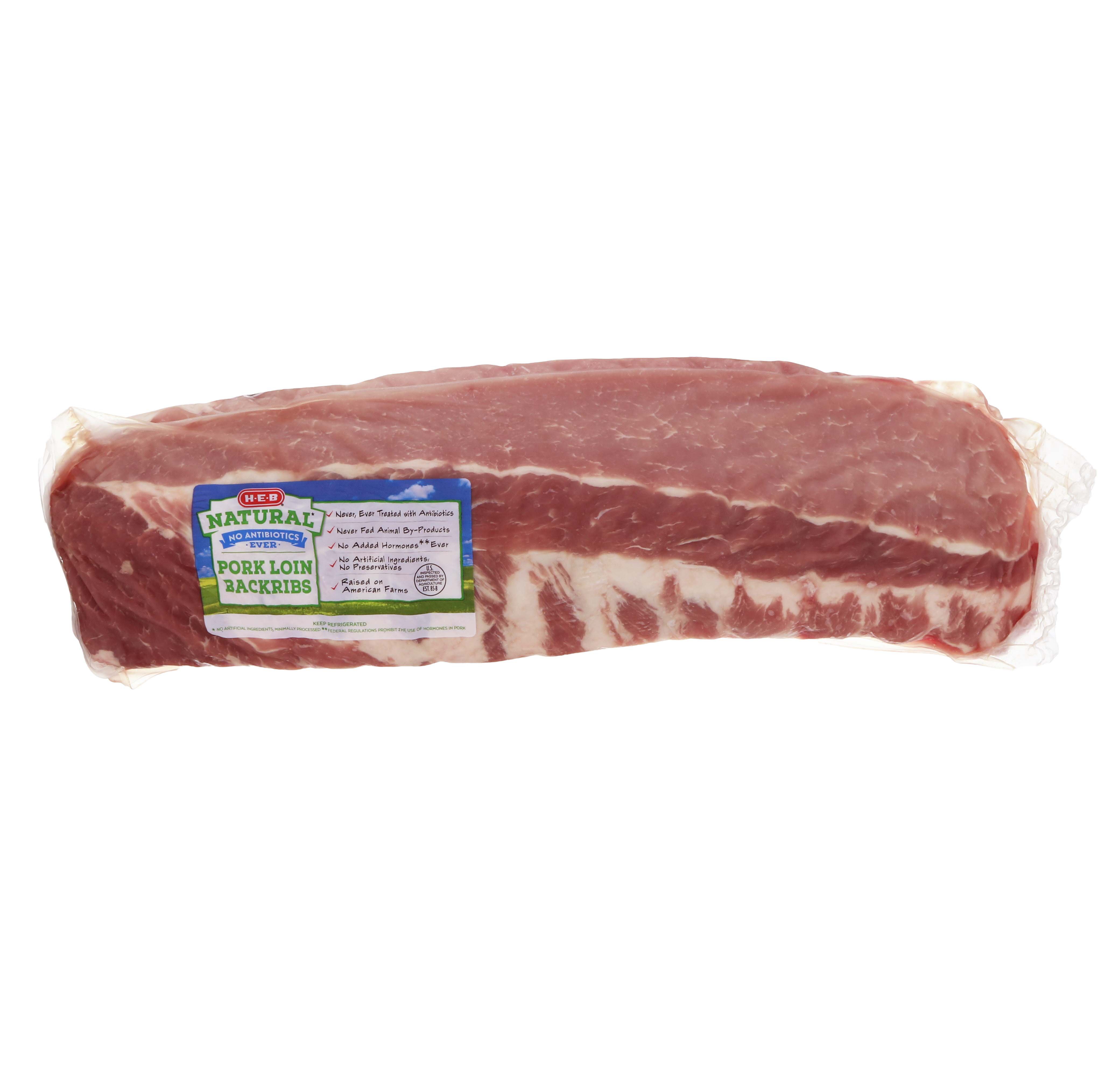 HEB Natural Pork Loin Baby Back Ribs Shop Pork at HEB