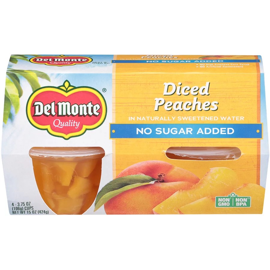 Del Monte No Sugar Added Diced Peaches Shop Peaches, plums