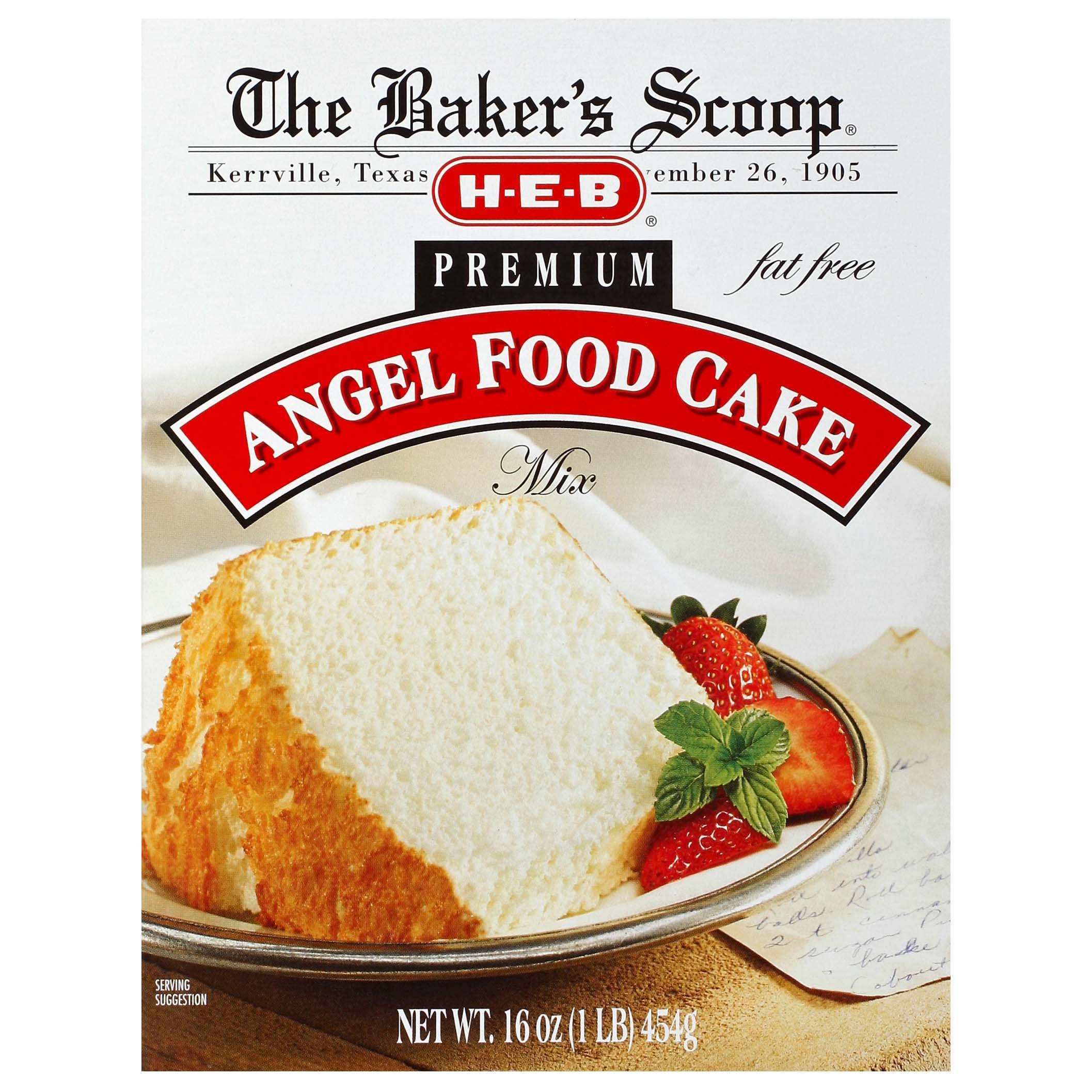 HEB Baker's Scoop Premium Angel Food Cake Mix Shop Baking Mixes at