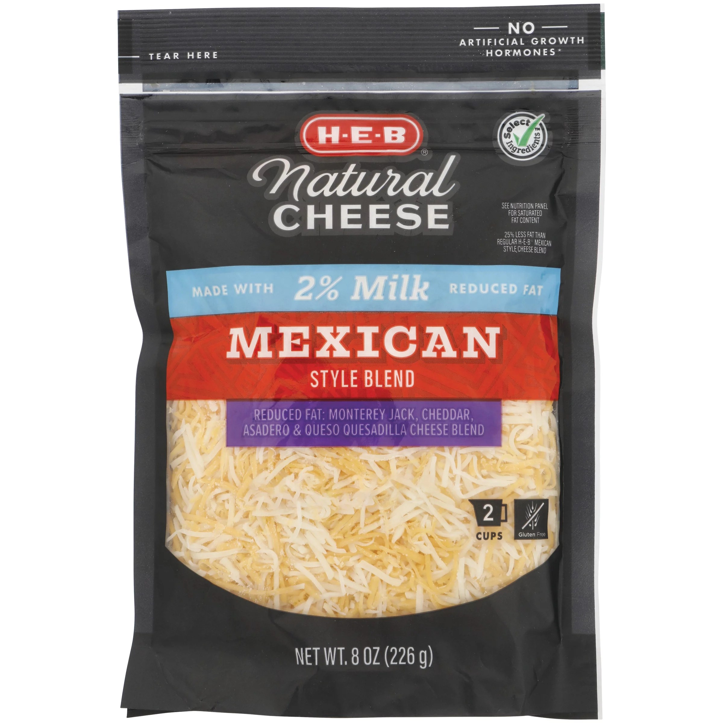 HEB Select Ingredients Reduced Fat Mexican Style Cheese, Shredded