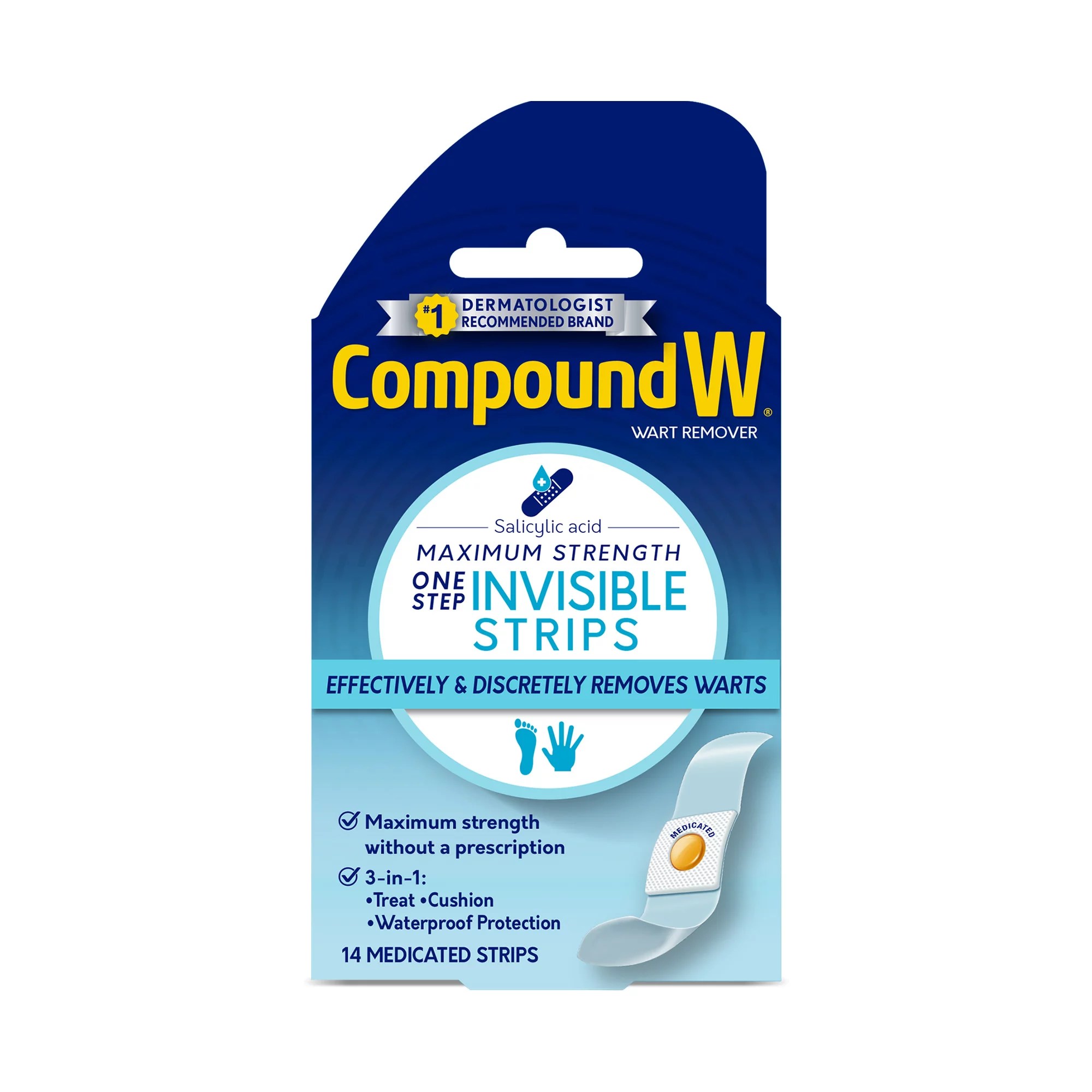 Compound W Wart Remover One Step Invisible Strips Shop Skin & Scalp