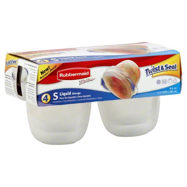 Rubbermaid Take Alongs Twist & Seal Liquid Storage Containers & Lids