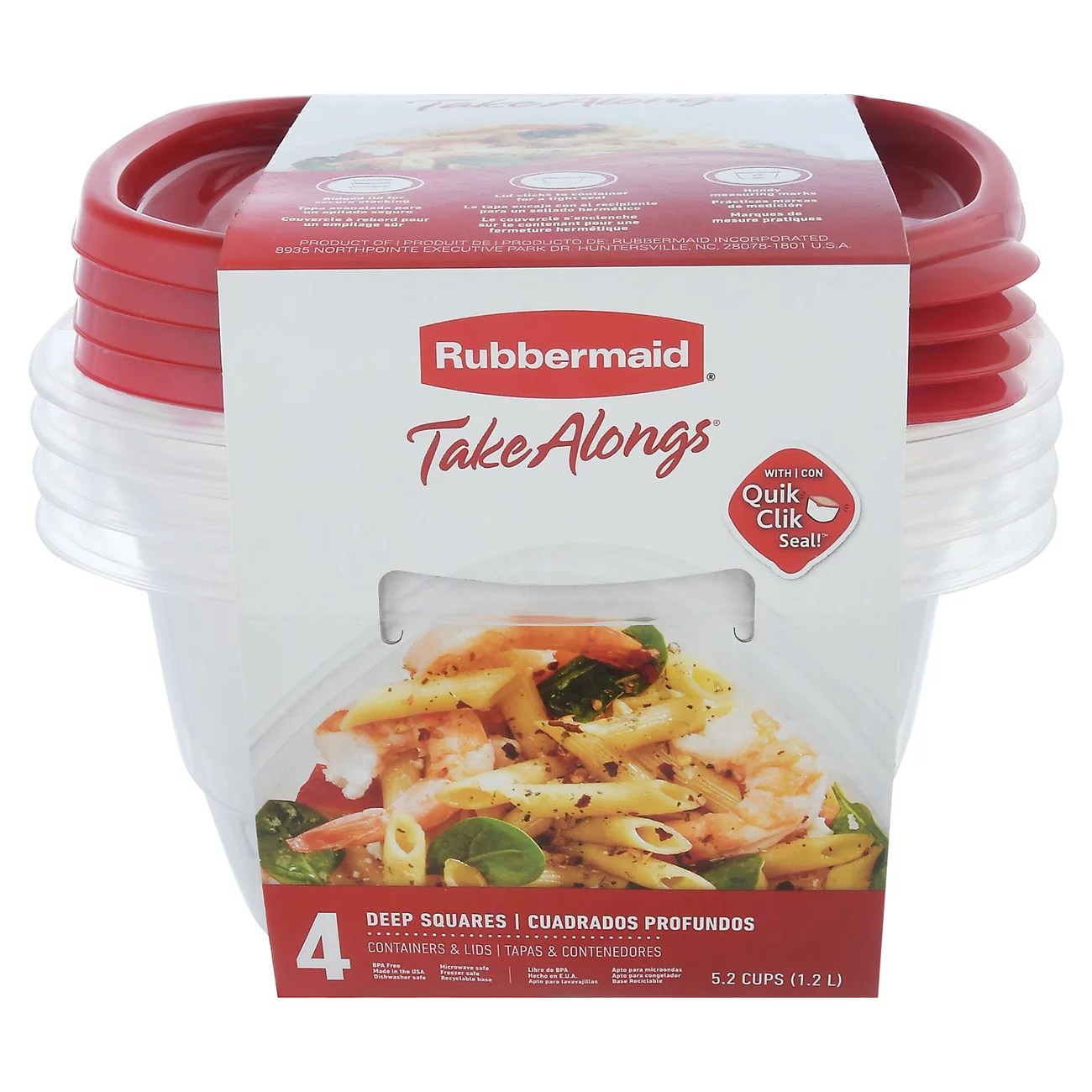 Rubbermaid TakeAlongs Deep Square 5.2 Cup Food Storage Containers