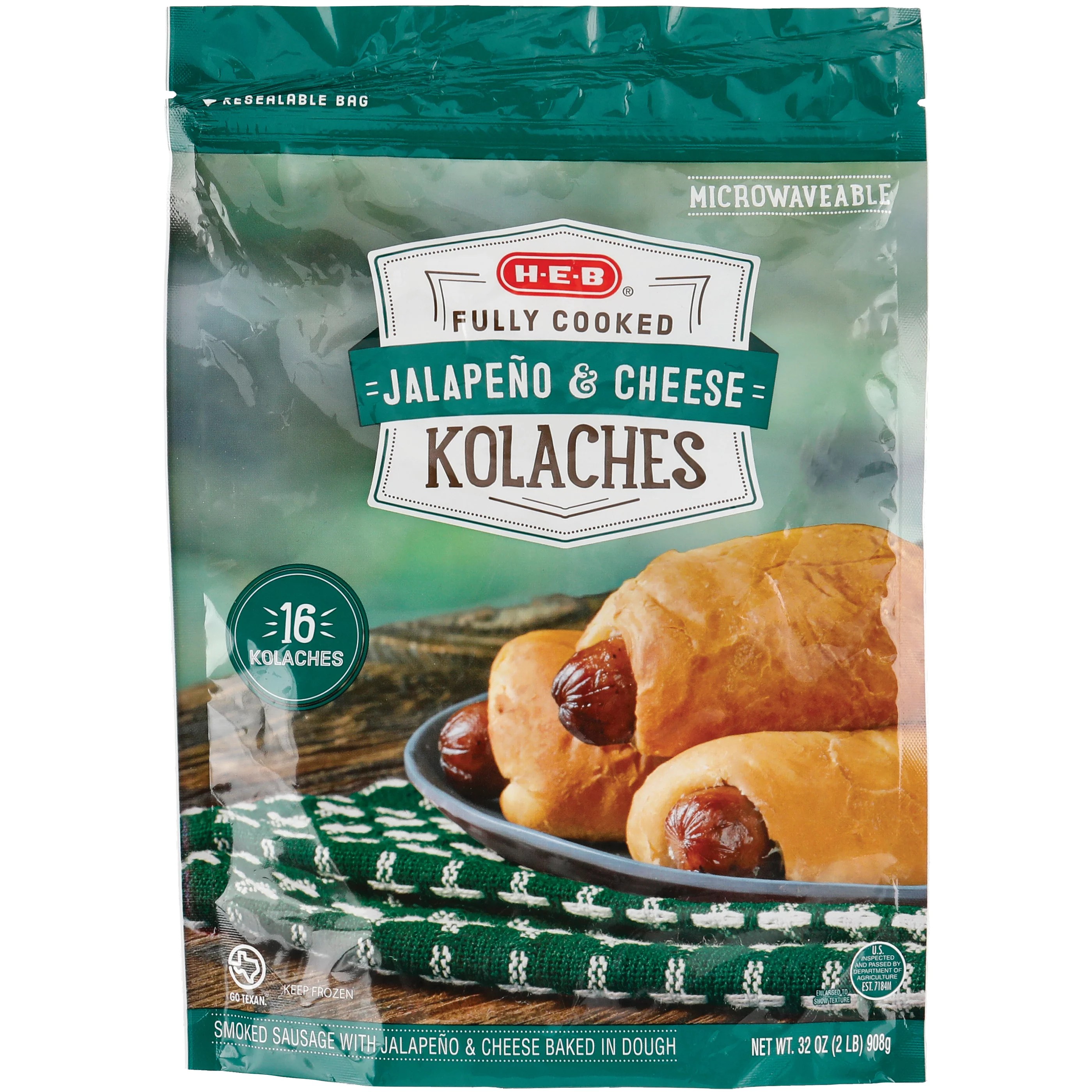 HEB Fully Cooked Frozen Kolaches Sausage, Jalapeno & Cheese Shop