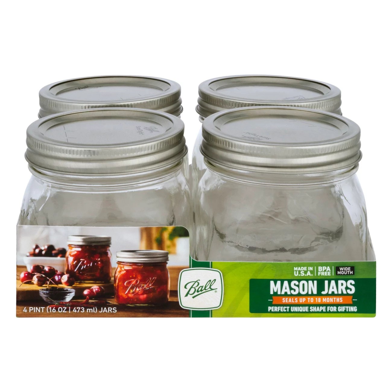 Ball Elite WideMouth Pint Size Mason Jars, 16 oz. Shop Cookware at HEB