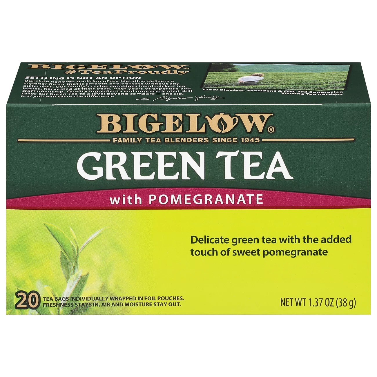 Bigelow Green Tea with Pomegranate Tea Bags Shop Tea at HEB